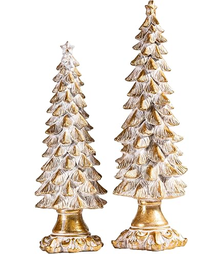 Amazon.com: Set of 3 Antique White Glittered Christmas Trees- 6.25